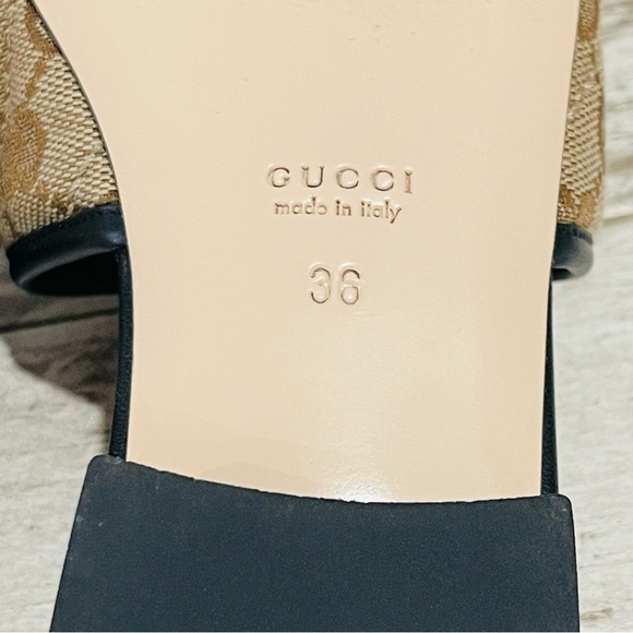 Gucci Jolie Black GG Supreme Monogram Matelasse Sandals Mules Slides SZ 36 - Picture 11 of 16